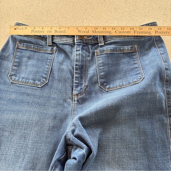 Talbots Flawless Size 14P Capri Stretch Denim Cropped Jeans High-Waist Wide - Picture 10 of 15